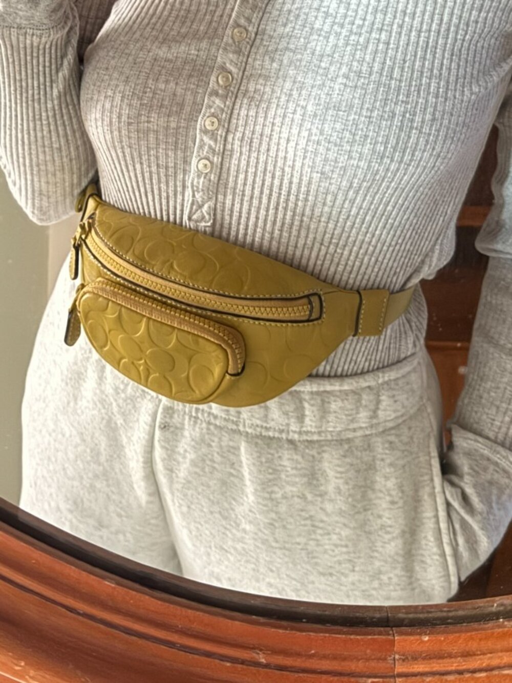 Authentic Coach Sprint Belt Bag 24" Signature Leather - Chartreuse Color - Picture 12 of 14